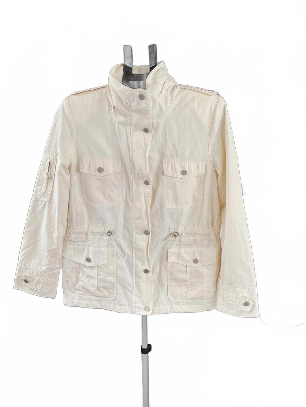 Donatella Light Cream Utility Jacket adjustable waist  Size  Large